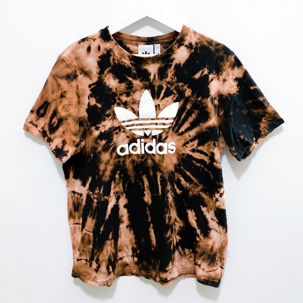 Adidas DIY Bleach Dye Tie Dye Trefoil Graphic Tee